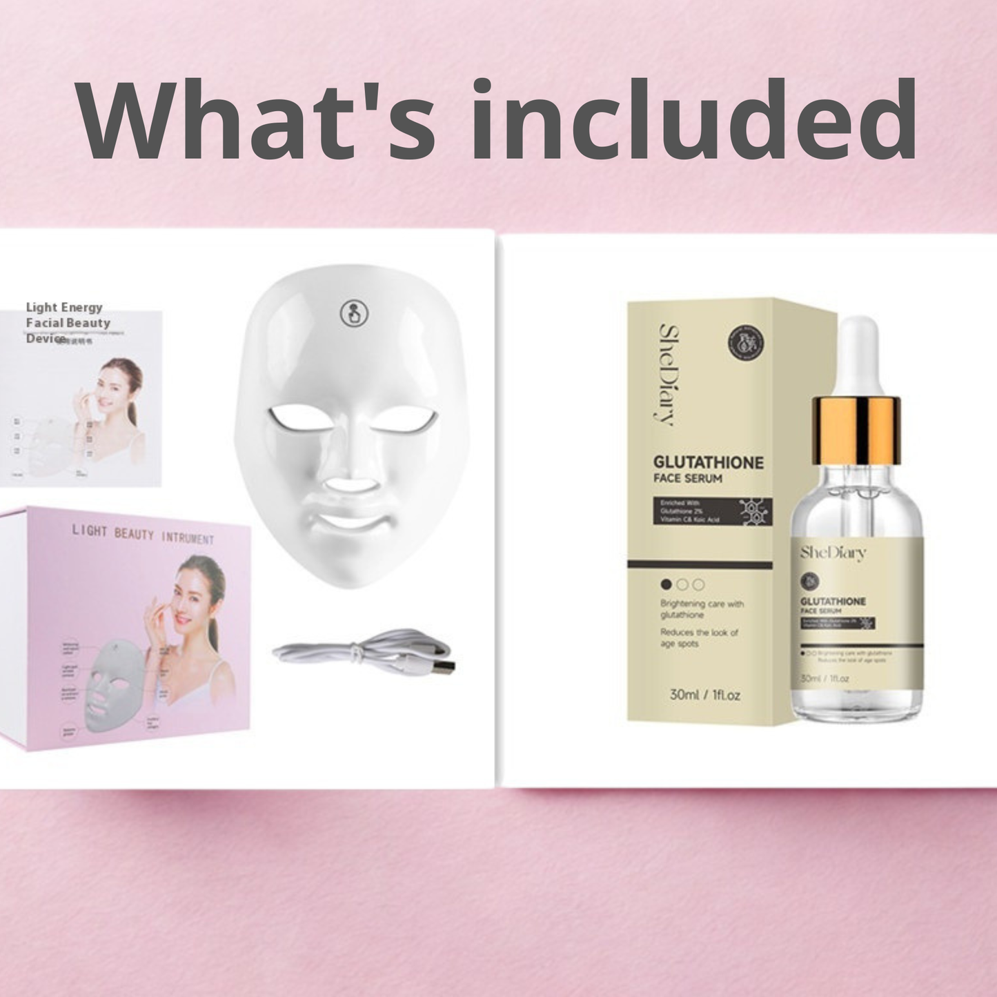 Newnaturals Glow Ritual Set – 7-Color LED Face Mask + Bright Elixir Serum