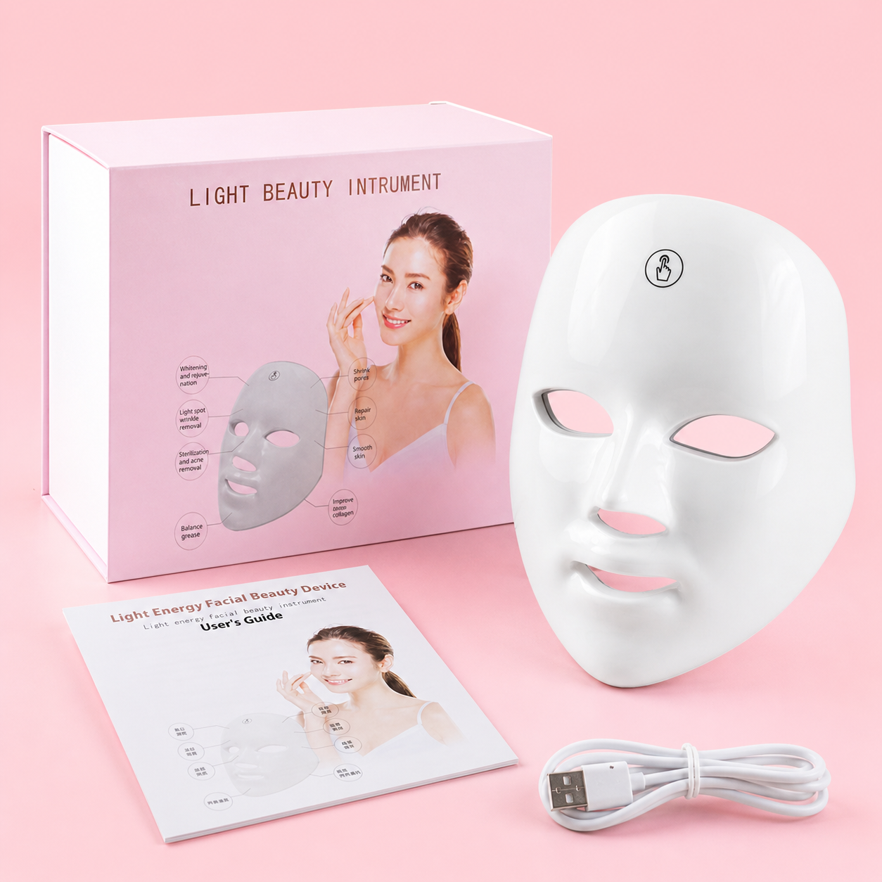 Newnaturals Glow Ritual Set – 7-Color LED Face Mask + Bright Elixir Serum